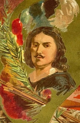 Grocer Trade Ad 1880s Marcelleni Dragon George Cadeau Victor Panet Paint Pallet
