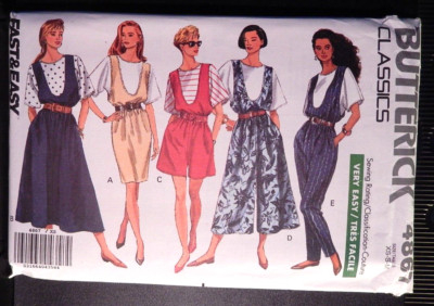 Butterick 4867 misses' jumpsuit, jumper and top pattern size 6-14 uncut
