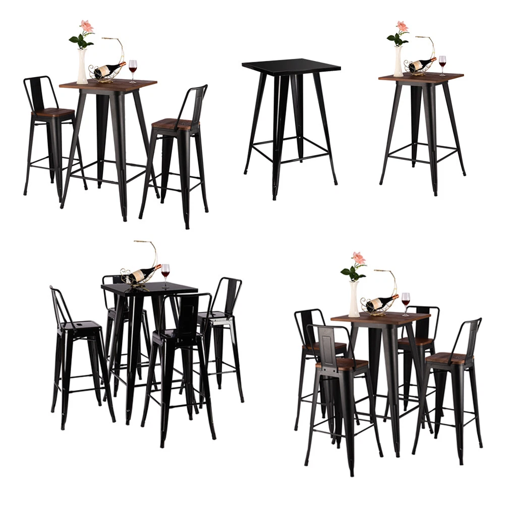 Vintage Kitchen High Bar Table Stools Pub Chairs Hotel Breakfast