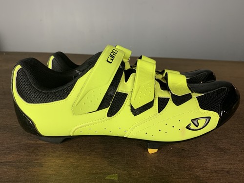 GIRO TECHNE YELLOW CYCLING MENS SHOES 13.5 WITH SHIMANO SM-SH11 CLEAT SET