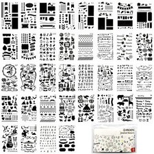36 PCS Plastic Journal Stencils for Bullet Junk Journal Notebook Diary Drawin...