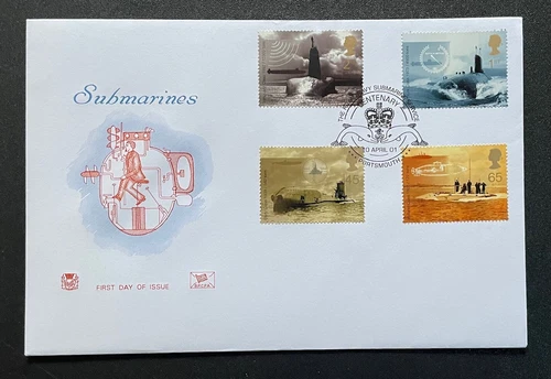 2001 Submarines Stuart FDC. Unaddressed and with Portsmouth Special Handstamp