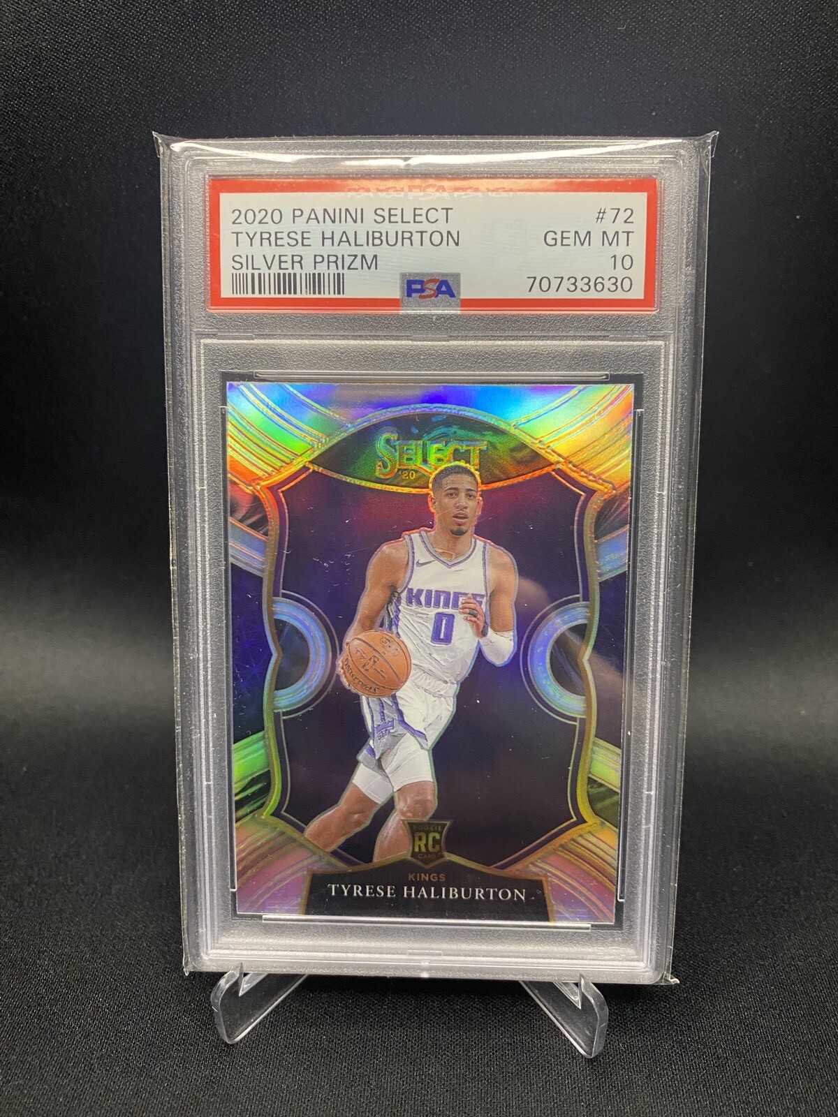 2020-21 Panini Select - Concourse Silver Prizm #72 Tyrese Haliburton (PSA 10)