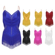 Women Bodysuit Party Dress Ballroom Costume Latin Unitard Waltz Leotard Ballet