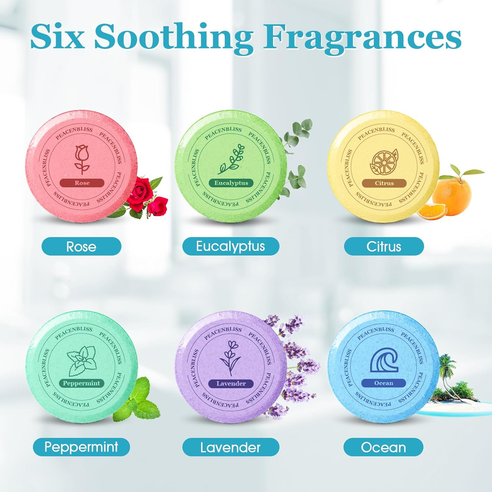 Shower Steamers, Mothers Day Presents for Mom, 6 Pack Bath Bombs