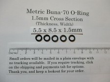 5.5mm ID x 8.5mm OD x 1.5mm thick O-ring. JIS S6Buna-70. Quan 5.