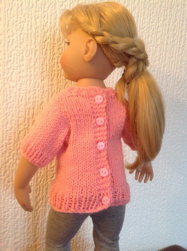 Dolls clothes knitting pattern. 18" doll. Dungarees and jumper. KNM81 - Picture 3 of 6