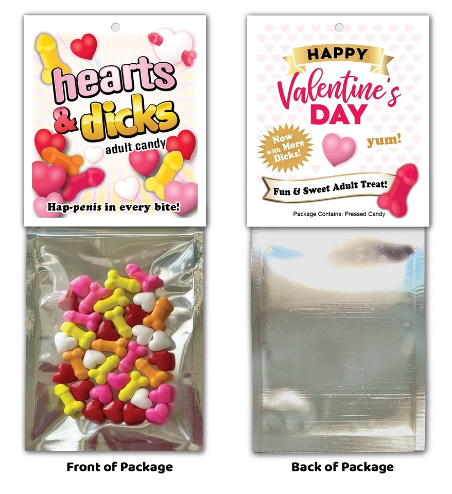 Paquete de 3 tarjetas de regalo divertidas para el pene caramelos corazón polla corazón día de San Valentín ADULTO Foto 2 de 4