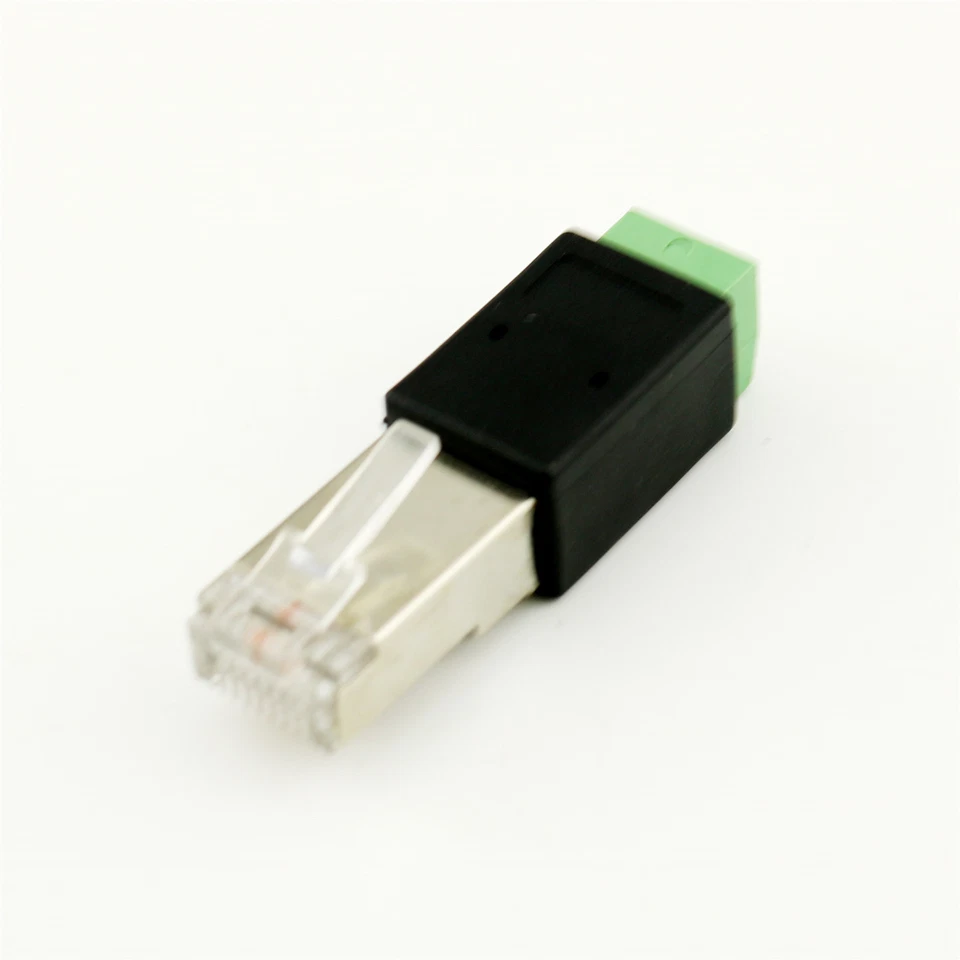 RJ45 Male to 485 2 Pin (4 5P) Screw Terminal Adapter Connector Splitter CCTV DVR - Image 3 of 4