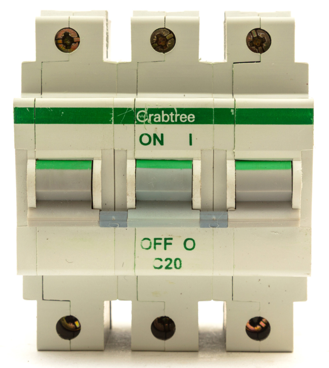 CRABTREE POLESTAR MCB 20 AMP C CURVE 20A C20 TRIPLE POLE 3 PHASE BREAKER 63C/20