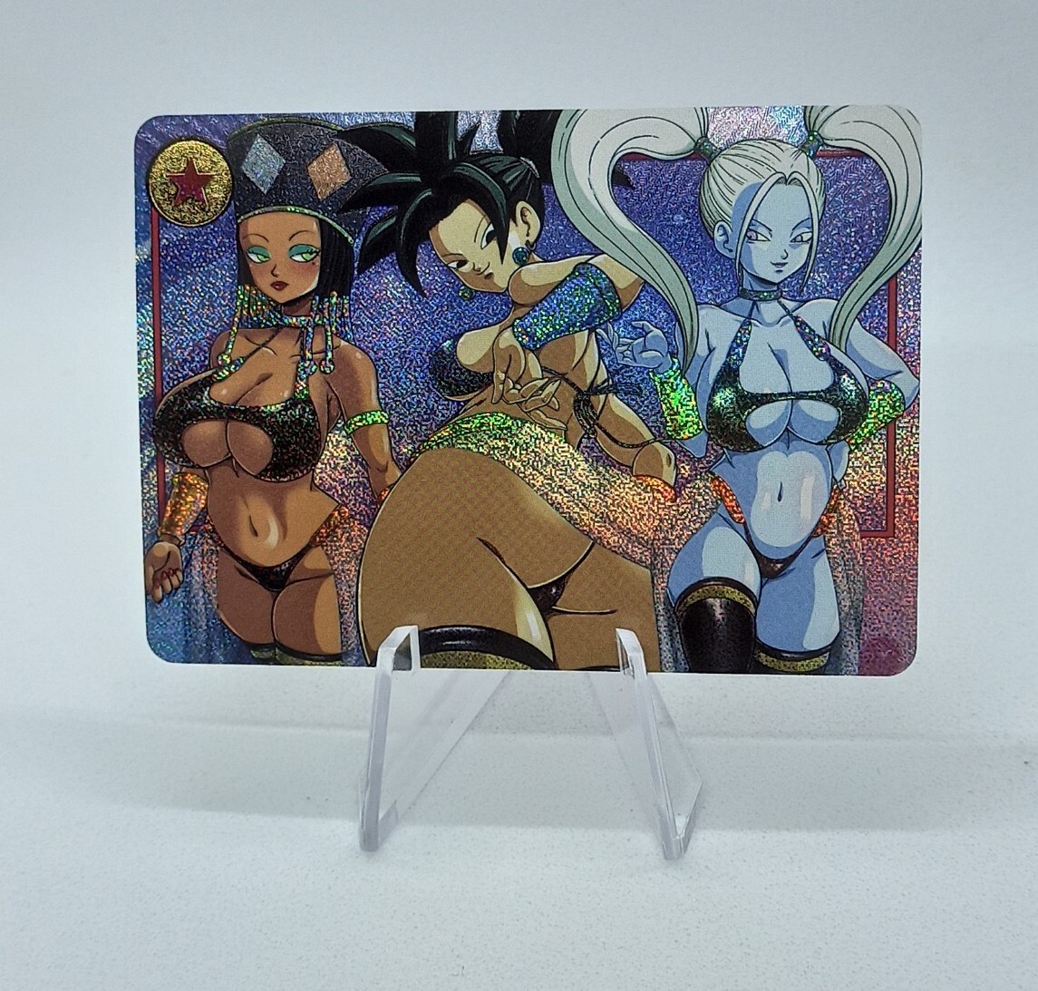 CARTE SEXY GIRL WAIFU MANGA HOLO FOIL PRISM DRAGON BALL Z DBZ CAULIFLA JEREZ