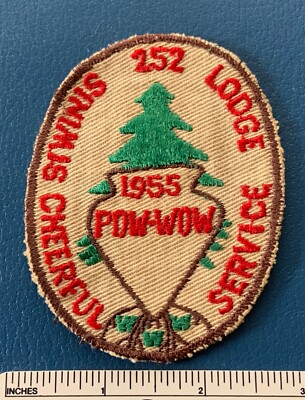 1955 OA SIWINIS LODGE 252 LA Area Council Pow Wow PATCH WWW Cheerful Service CA