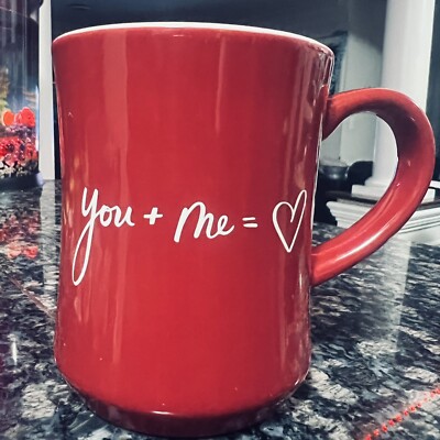 OPALHOUSE Stoneware YOU & ME = HEART RED AND WHITE