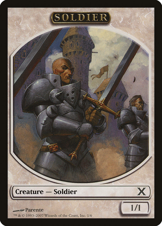 MTG Tenth Edition Soldier Token 1/514 Lightly Played Condition