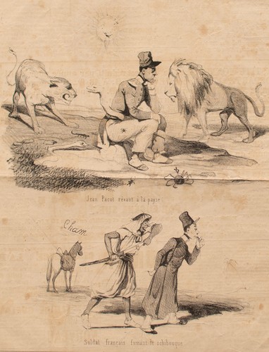 Algerien Humoristische Darstellung franz. Karikatur sign. Cham Lithografie 1844 - 第 1/4 張圖片