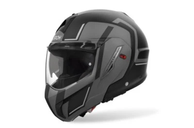 Flip Up Helm Schutzhelm Crosshelm Motorradhelm AIROH Mathisse 2 Genius Grau Weiß - Bild 1 von 3