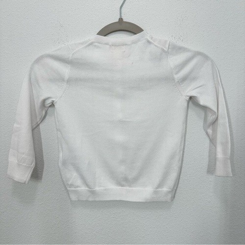 J. Crew Crewcuts Girls Cardigan Size XS 4-5 Crisp Bright White Cotton Summer - Picture 6 of 7