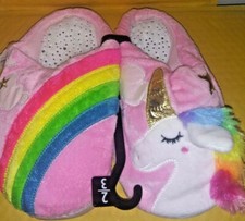 Wonder Nation Girls Unicorn multi-colored Big Head Slippers Size 2/3