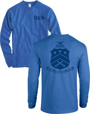 Pi Kappa Phi Fraternity Crest Long Sleeve Shirt Pi Kapp - MORE COLORS