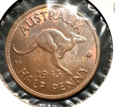 Australia 1943 (m) half penny KM 41 unc (1)