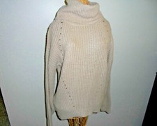 KNIT TURTLENECK SWEATER-BEIGE LADIES - SIZE L