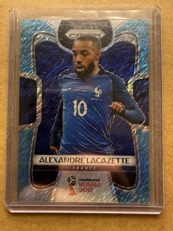 2018 Panini Prizm World Cup Alexandre Lacazette #76 Blue Shimmer Prizm /5 France