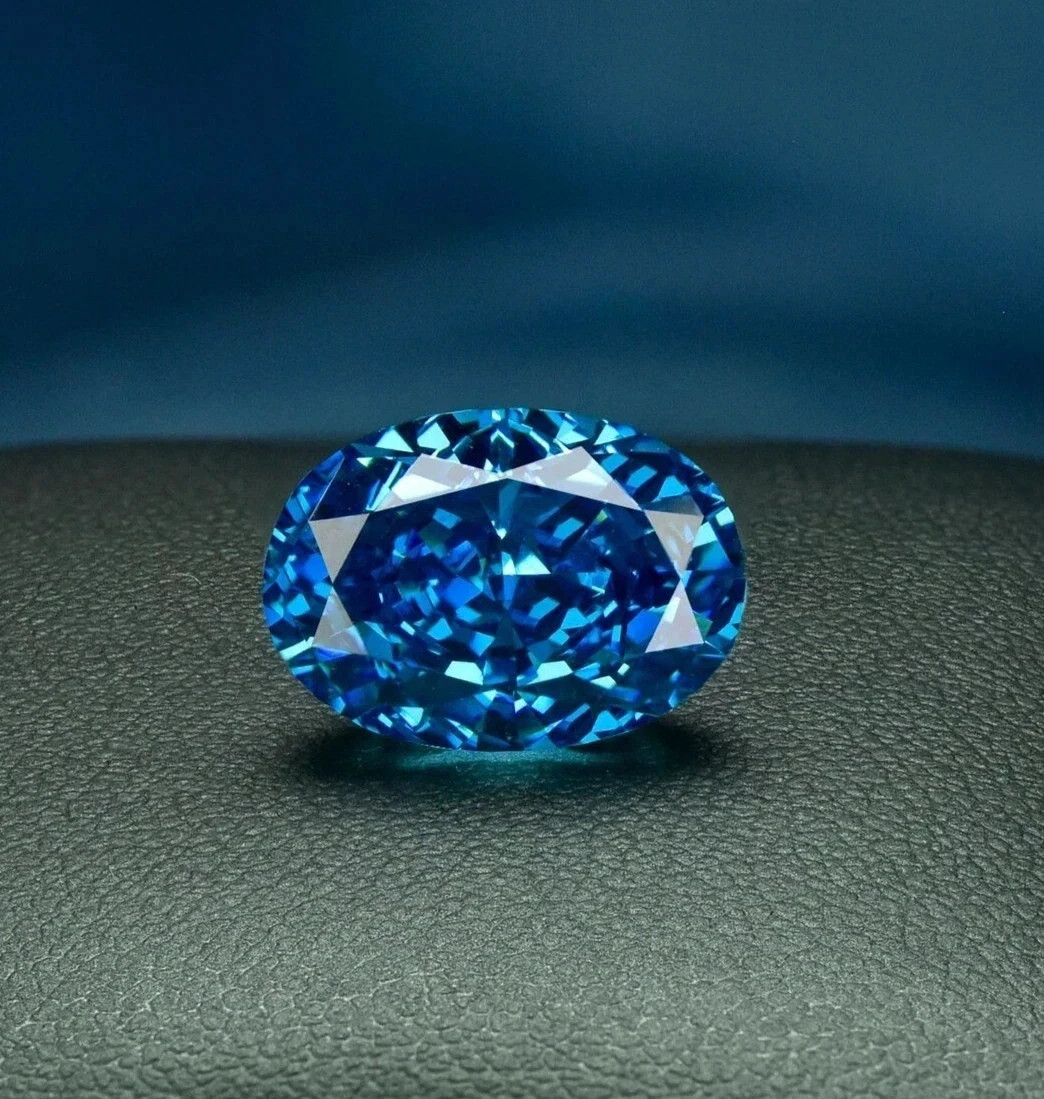 EGL Certified 53 Ct Natural Flawless Blue Zircon Oval Cut Loose Gemstone A++ .