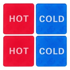 4Pcs Hot Cold Water Sticker Label,Sticker Sign Blue Red White,1.4" x 1.4" x 2"
