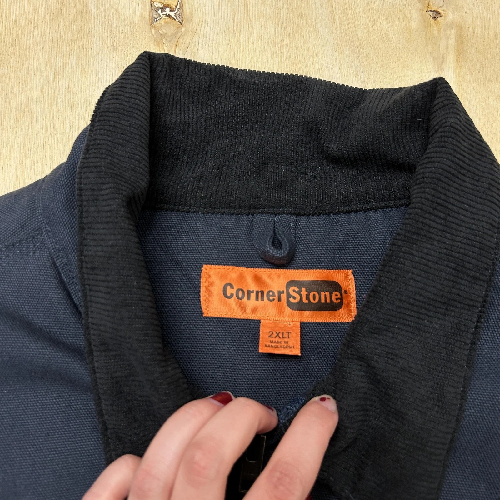 CornerStone Jacket Mens 2XLT Blue Canvas Yokohama Workwear Bomber Lined Padded image 2