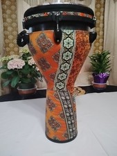 Pluto Orange Djembe Drum 12 inch head with elk scene. Comes with Bag and stand.