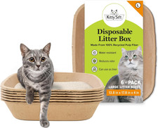 Disposable Cat Litter Box Large, 6 Count, Durable Portable for Travel and Home,