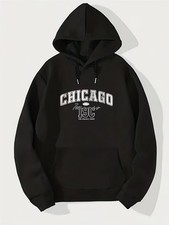 Men'S  Women'S Chicago Illinois Graphic Hooded Sweatshirt Unisex Pullover Hoo
