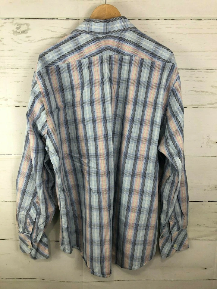 Camisa a Cuadros NYNE New You New Energy Abotonada Talla XL Para Hombres Azul Puño Abatible O43  Foto 2 de 4