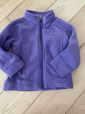 Columbia Toddler Girl Solid Purple Fleece Zip-Up Mock Neck Long Sleeve Jacket 2T