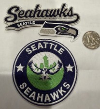 2 -Seattle Seahawks embroidered iron on patches 4  x 2   3" x 3" Beautiful 