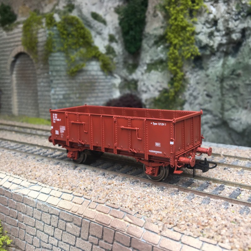 Wagon tombereau Ludwigshafen SNCB Ep IV HO miniature en métal gris