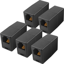 5Pack RJ11 Coupler Phone Line Connector Telephone Cord Adapter RJ11 6P4C Fema...