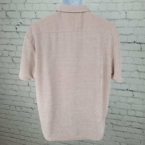 Camisa de manga corta con botones súper suave elástica aterciopelada rosa de lujo masiva L - Imagen 2 de 12
