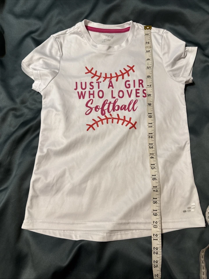 BCG Youth Medium White Short Sleeve Short Softball Design (8-10) Girls - Image 3 of 4
