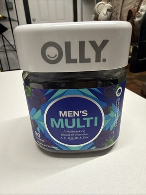OLLY Men's Multivitamin Gummy, Vitamins A, C, 90 Count (Pack of 1), Magenta(A2)