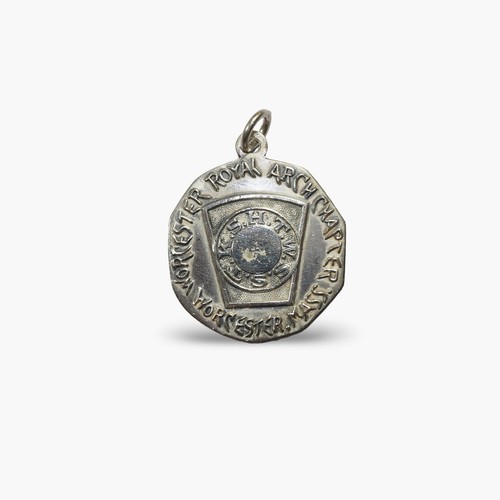 Vintage Masonic Sterling Pendant Worcester Royal Arch Chapter Mass Silver Charm