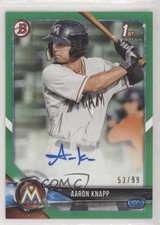 2018 Bowman Prospect Auto Green 53/99 Aaron Knapp #PA-AK Auto 1u6