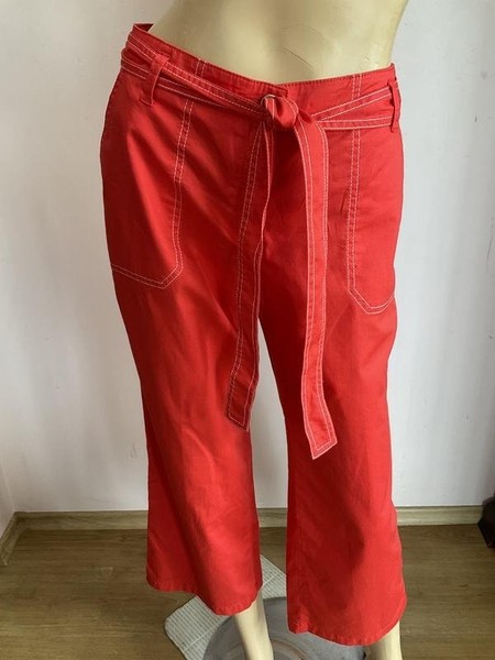 Women Brax Trousers Red Cotton 40 / L / 48