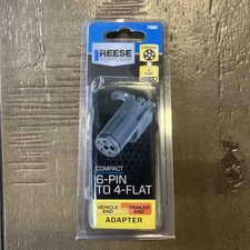 Reese Towpower Trailer Wiring Adapter Connector 6 Way Round to 4 Way Flat 74605