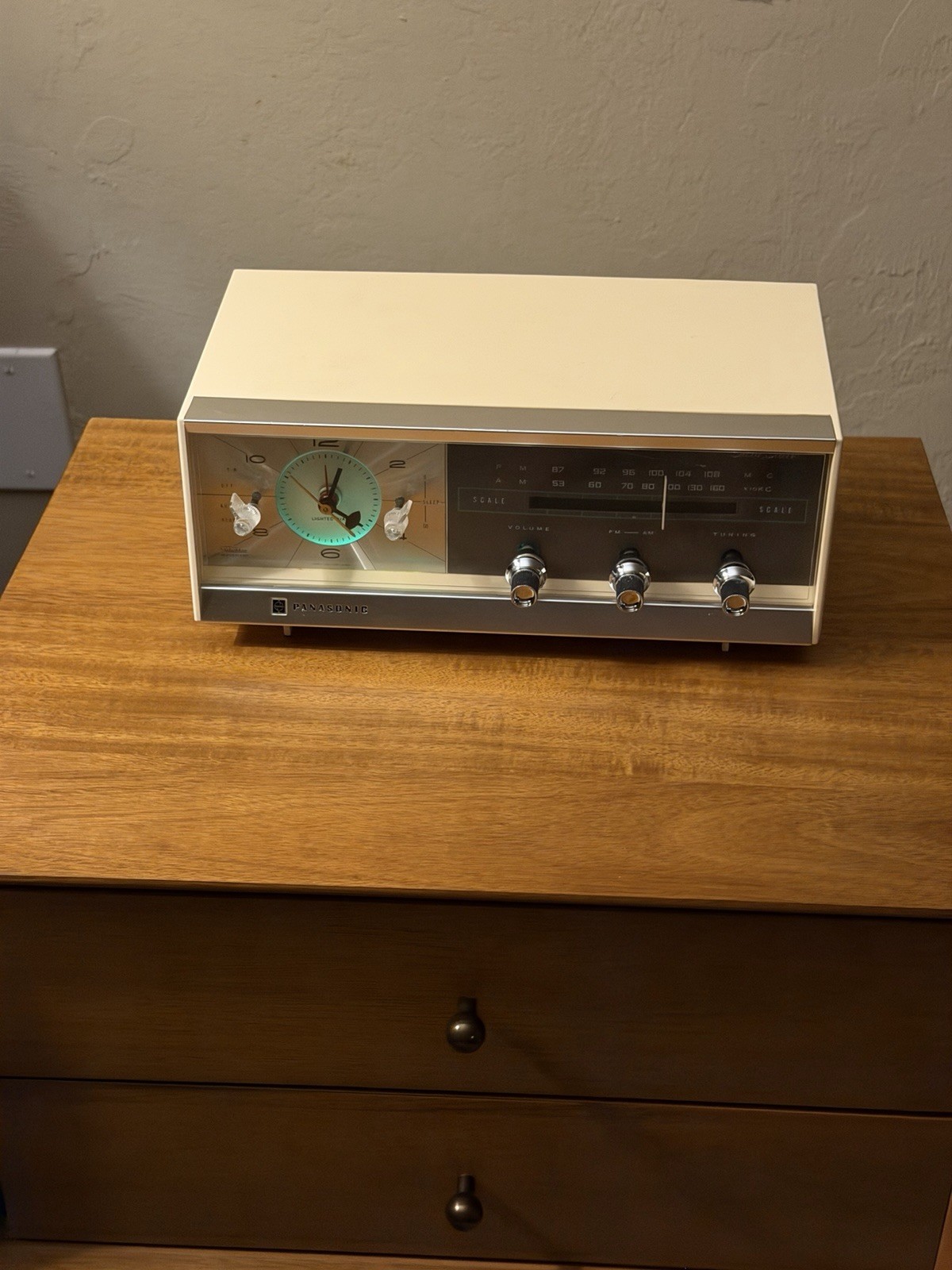 Vintage Panasonic Alarm Clock Radio RC-6017 AM FM MCM 70s 60s Antique Minimalist