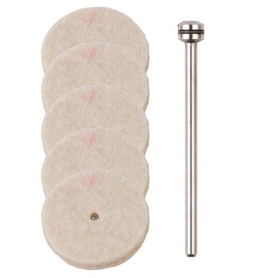 PROXXON No.26798 Felt Polishing Buff Disc 22mm 5pcs with Shaft for Rotary Tool
