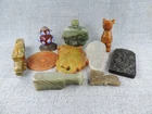 10PCS Antique Chinese Hand-carved Old Hetian Jade Statue Pendants Amulet