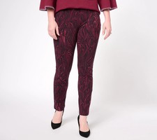 Susan Graver Weekend Premium Stretch Ava Slim Ankle Pants-Swirl-2X-NEW-A605784