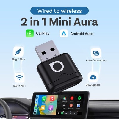 Ottocast Mini Aura Wireless Carplay Adapter Android Auto USB 5G WIFI Auto Connec