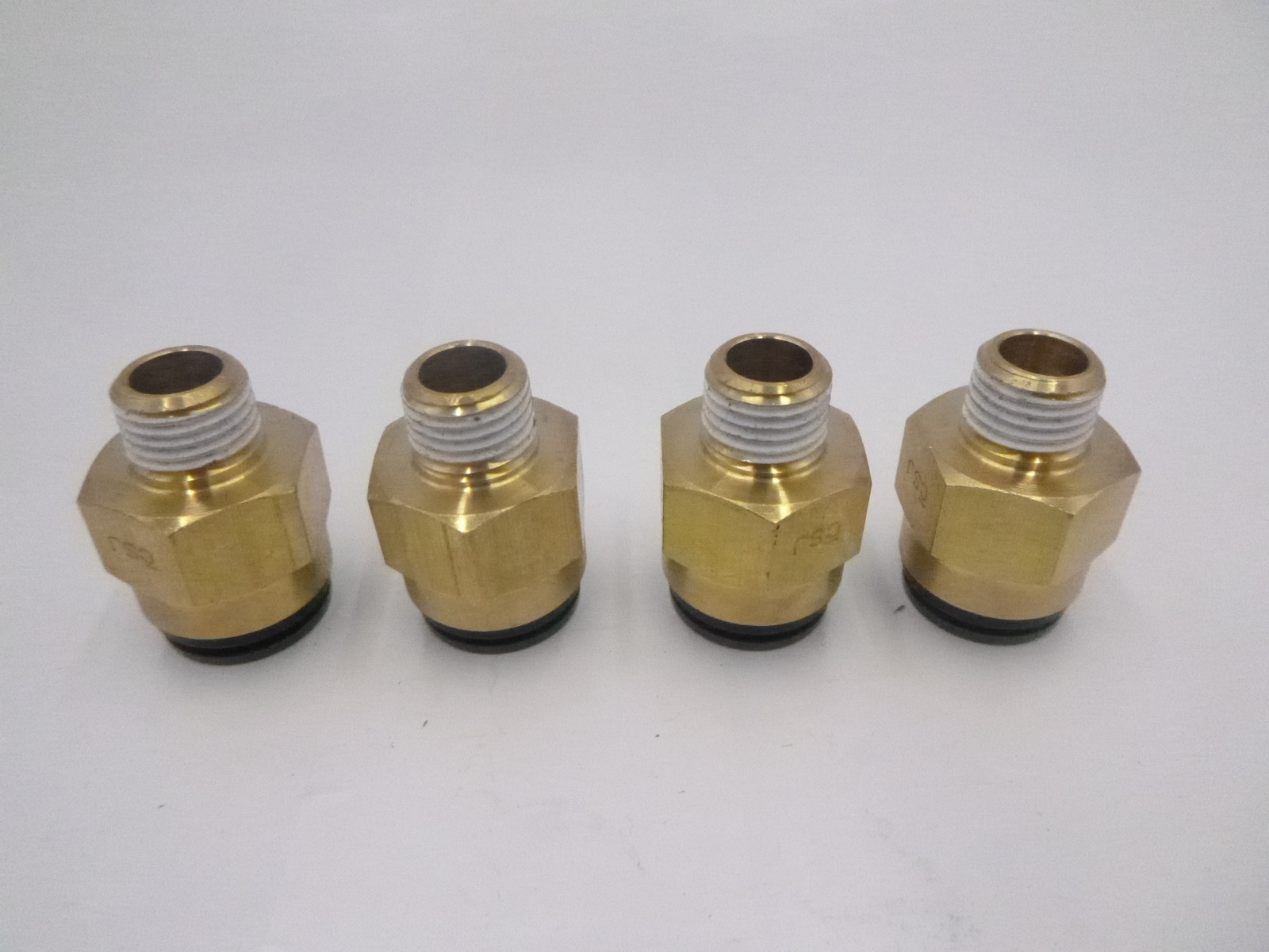 4 Pack SMC Pneumatics Straight Unions DOT-A Brass w/ 1/2" OD